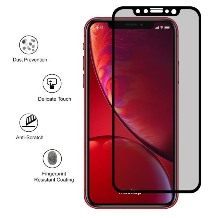 For iPhone 11 / XR ENKAY Hat-Prince 0.26mm 9H 6D Privacy Anti-glare Full Screen Tempered Glass Film