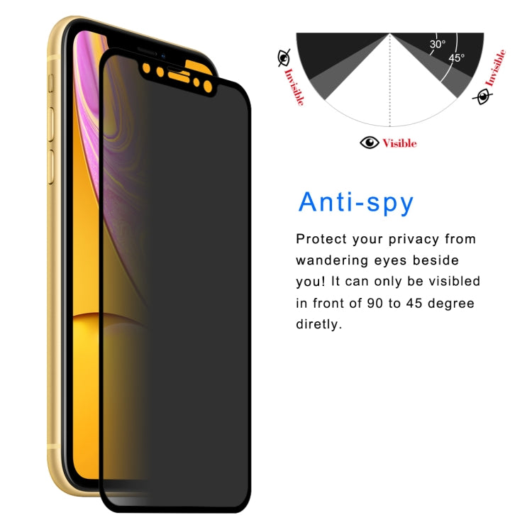 For iPhone 11 / XR ENKAY Hat-Prince 0.26mm 9H 6D Privacy Anti-glare Full Screen Tempered Glass Film