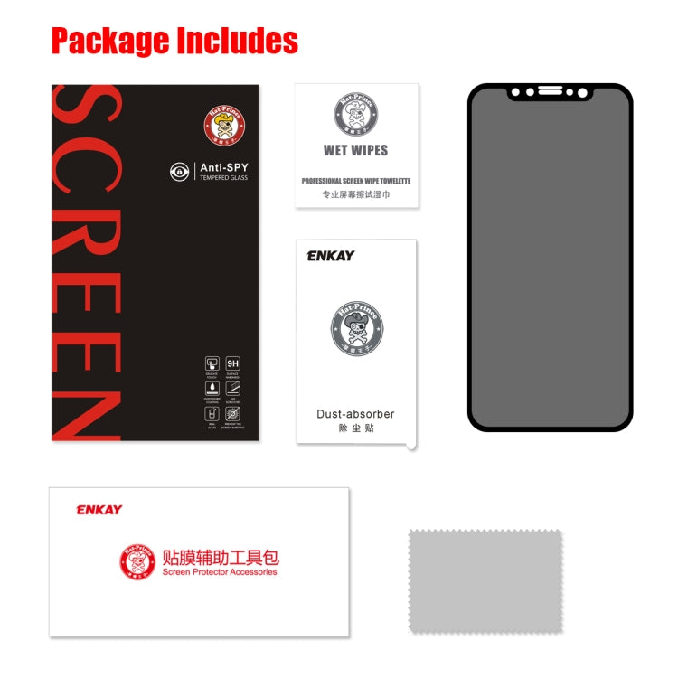 For iPhone 11 / XR ENKAY Hat-Prince 0.26mm 9H 6D Privacy Anti-glare Full Screen Tempered Glass Film