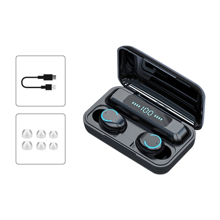 F9-9 TWS CVC8.0 Noise Cancelling Bluetooth Earphone with Charging Box, Support Touch Lighting Effect & Three-screen LED Power Display & Power Bank & Mobile Phone Holder & HD Call & Voice Assistant, F9-9 Black, F9-9 Dark Blue, F9-9 Pink, F9-9 Blue...