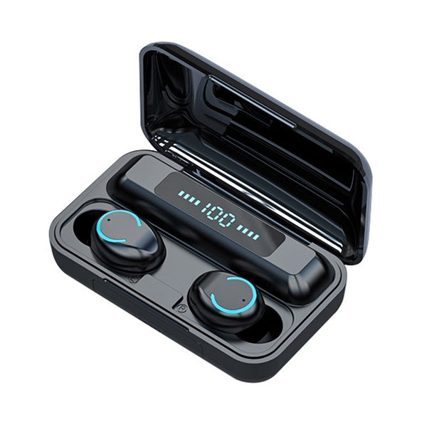 F9-9 TWS CVC8.0 Noise Cancelling Bluetooth Earphone with Charging Box, Support Touch Lighting Effect & Three-screen LED Power Display & Power Bank & Mobile Phone Holder & HD Call & Voice Assistant, F9-9 Black, F9-9 Dark Blue, F9-9 Pink, F9-9 Blue...