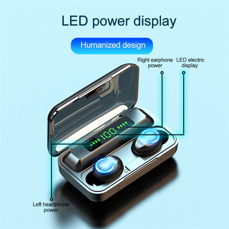 F9-9 TWS CVC8.0 Noise Cancelling Bluetooth Earphone with Charging Box, Support Touch Lighting Effect & Three-screen LED Power Display & Power Bank & Mobile Phone Holder & HD Call & Voice Assistant, F9-9 Black, F9-9 Dark Blue, F9-9 Pink, F9-9 Blue...