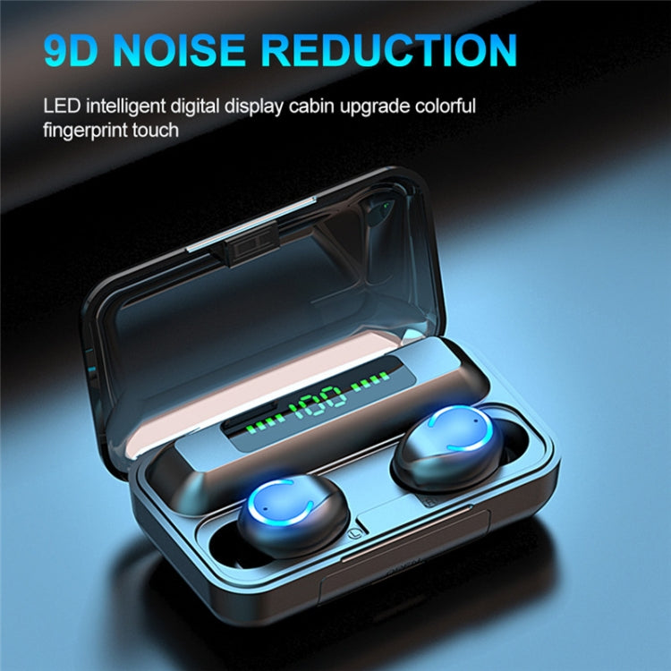 F9-9 TWS CVC8.0 Noise Cancelling Bluetooth Earphone with Charging Box, Support Touch Lighting Effect & Three-screen LED Power Display & Power Bank & Mobile Phone Holder & HD Call & Voice Assistant, F9-9 Black, F9-9 Dark Blue, F9-9 Pink, F9-9 Blue...