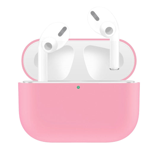 For AirPods Pro Solid Color Silicone Earphone Protective Case, Light Purple, Red, Black, White, Yellow, Pink, Green, Grey, Watermelon Red