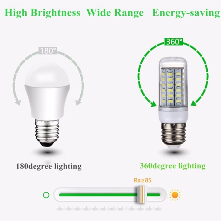 56 LEDs SMD 5730 Bulb, AC 220V, 5W 220V White Light, 5W 220V Warm White