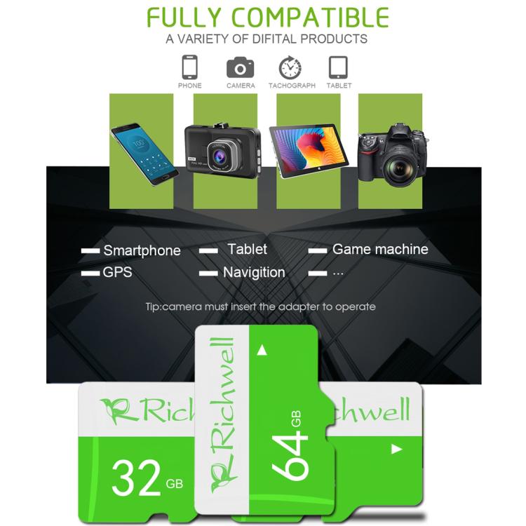 Richwell 16GB High Speed Class 10 Micro SD(TF) Memory Card, 16GB