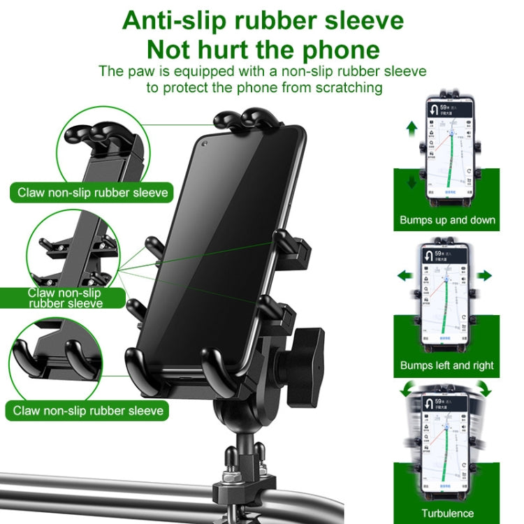 Tilt Rearview Mirror Screw Hole Ball-Head Motorcycle Eight-jaw Aluminum Phone Navigation Bracket, Rearview Mirror Screw Hole