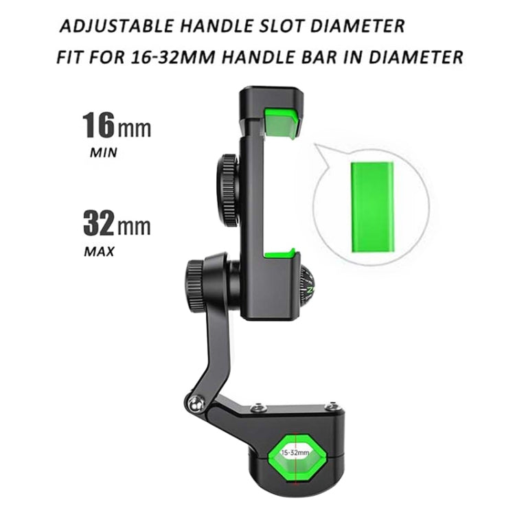 Motorcycle Spherical Compass Phone Holder, Rearview Mirror without Light