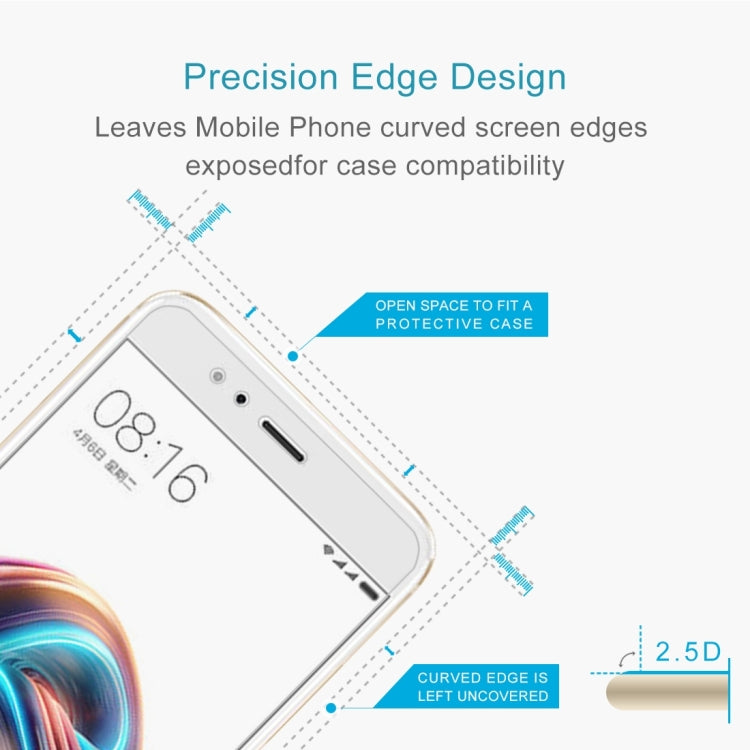 50 PCS for Xiaomi Mi 5X / A1 0.26mm 9H Surface Hardness 2.5D Explosion-proof Full Screen Tempered Glass Screen Film, No Retail Package