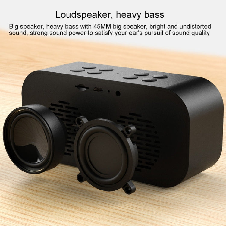 AEC BT501 Bluetooth 5.0 Mini Speaker with LED & Alarm Clock & Clock & Mirror, Support 32G TF Card