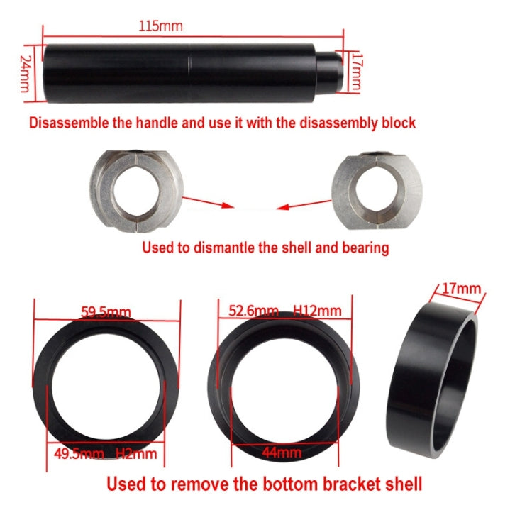 BIKERSAY BT040S3 Bicycle Press-in Type Axis Bracket Static Installation Removal Tool Set, Simple Edition, BT040S3