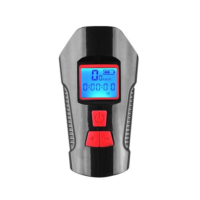350LM USB Charging Waterproof Snap-on Bicycle Headlight with Speaker & Stopwatch Function, Black, Blue, Red