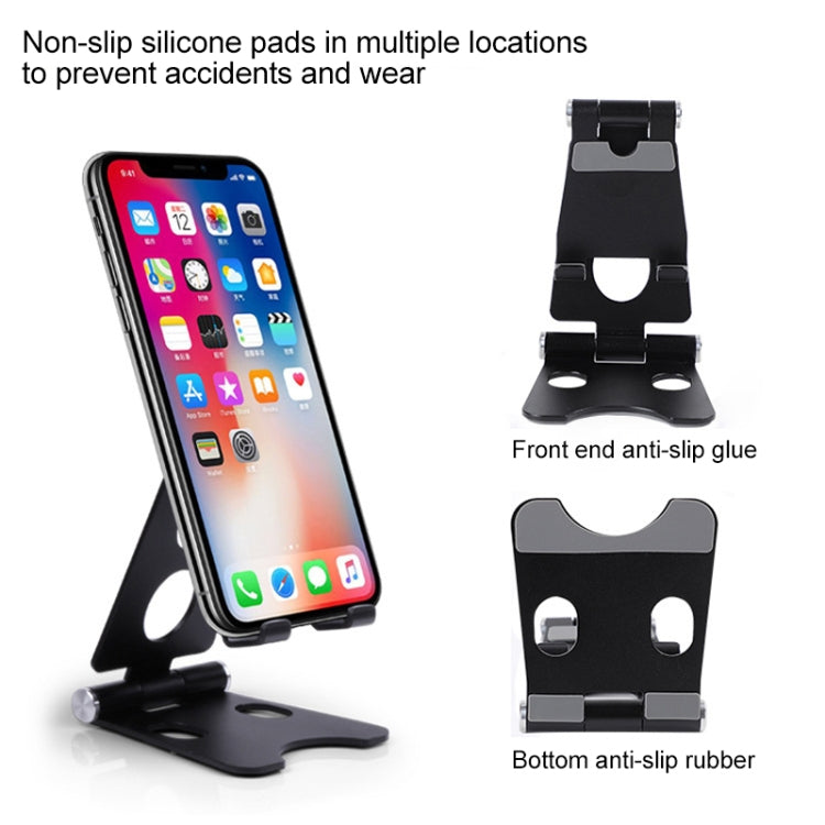 ROOSTAND R2 Aluminum Alloy Mobile Desktop Tablet Bracket Double Folding Lazy Artifact, Size: 6.4x7x9cm, R2 Black, R2 Champagne Gold, R2 Rose Gold, R2 Rose Red, R2 Silver