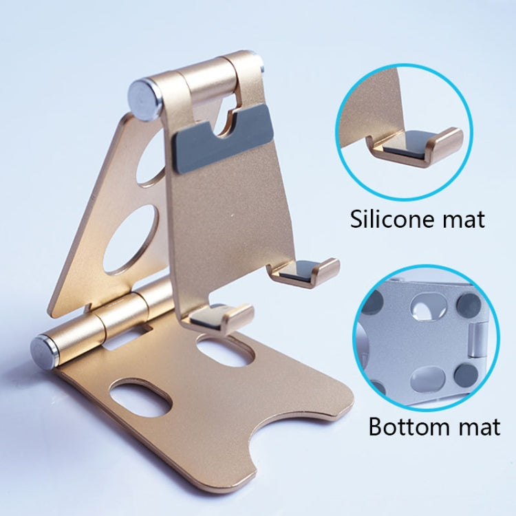 ROOSTAND R2 Aluminum Alloy Mobile Desktop Tablet Bracket Double Folding Lazy Artifact, Size: 6.4x7x9cm, R2 Black, R2 Champagne Gold, R2 Rose Gold, R2 Rose Red, R2 Silver