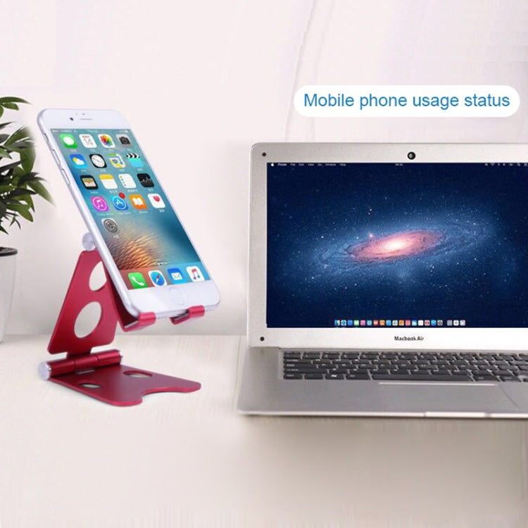 ROOSTAND R2 Aluminum Alloy Mobile Desktop Tablet Bracket Double Folding Lazy Artifact, Size: 6.4x7x9cm, R2 Black, R2 Champagne Gold, R2 Rose Gold, R2 Rose Red, R2 Silver