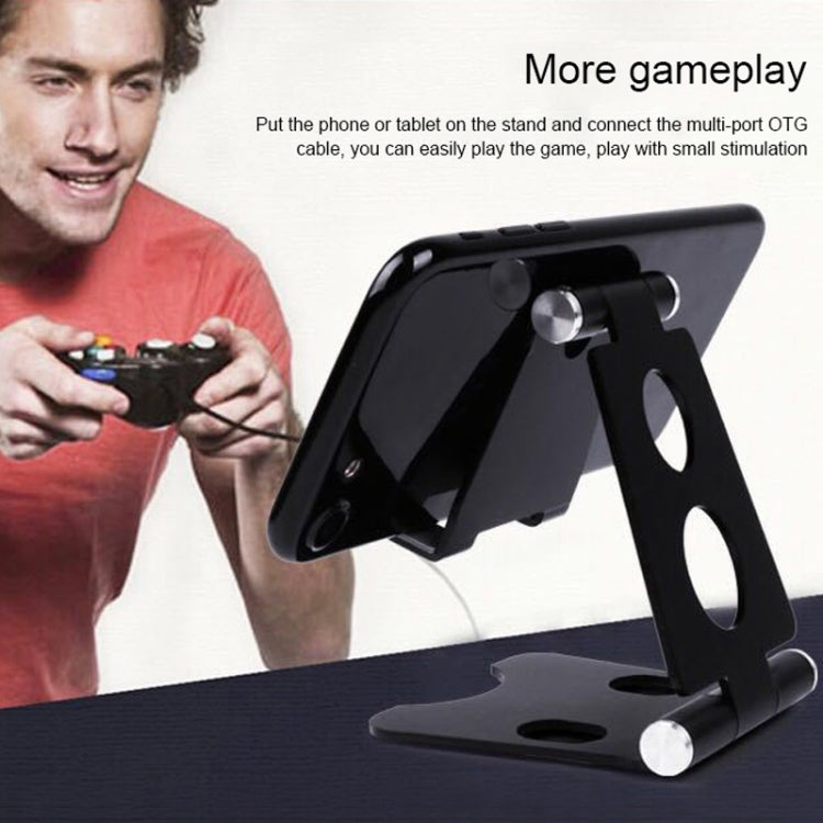ROOSTAND R2 Aluminum Alloy Mobile Desktop Tablet Bracket Double Folding Lazy Artifact, Size: 6.4x7x9cm, R2 Black, R2 Champagne Gold, R2 Rose Gold, R2 Rose Red, R2 Silver