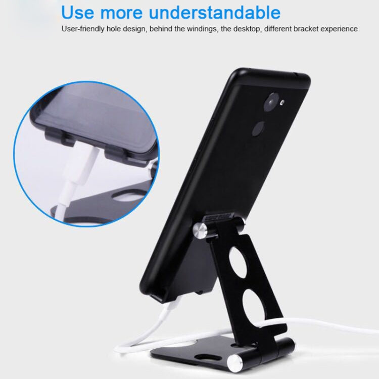 ROOSTAND R2 Aluminum Alloy Mobile Desktop Tablet Bracket Double Folding Lazy Artifact, Size: 6.4x7x9cm, R2 Black, R2 Champagne Gold, R2 Rose Gold, R2 Rose Red, R2 Silver