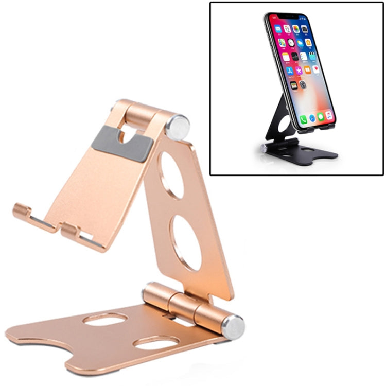 ROOSTAND R2 Aluminum Alloy Mobile Desktop Tablet Bracket Double Folding Lazy Artifact, Size: 6.4x7x9cm, R2 Black, R2 Champagne Gold, R2 Rose Gold, R2 Rose Red, R2 Silver