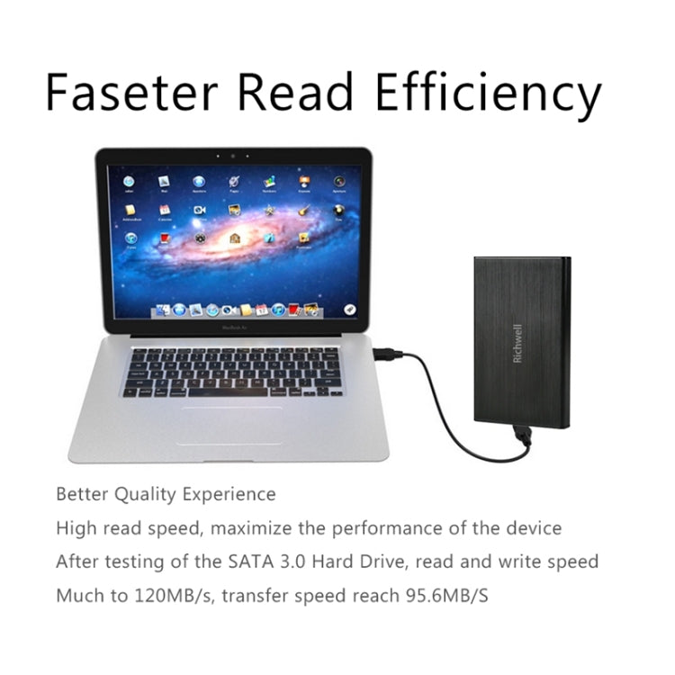 Richwell SATA R23-SATA-250GB 250GB 2.5 inch USB3.0 Interface Mobile Hard Disk Drive, 250GB