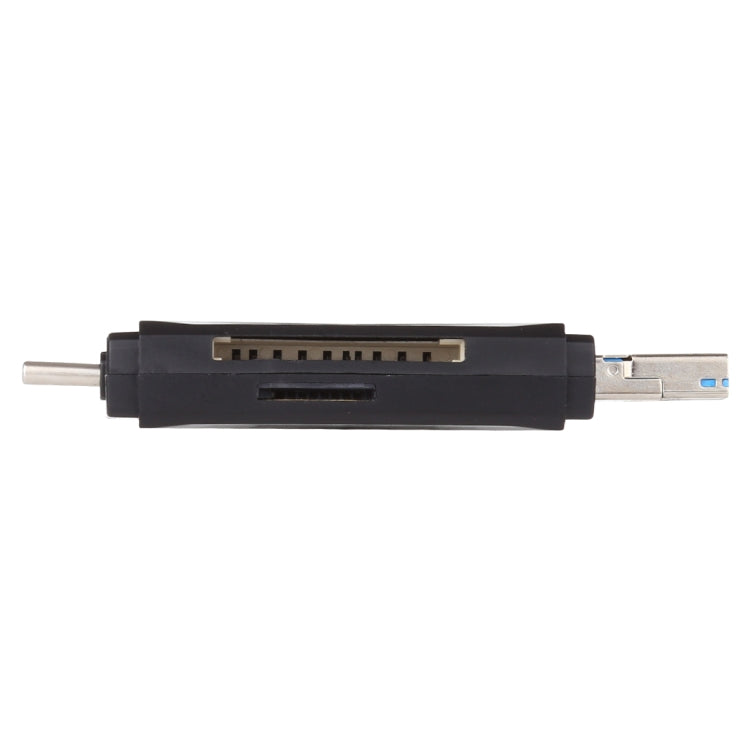 USB-C / Type-C + SD + TF + Micro USB to USB 3.0 Card Reader, USB3.0