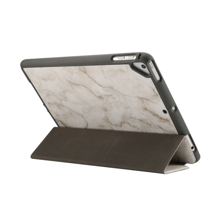 Marble Texture Pattern Horizontal Flip Case for iPad 9.7 (2018) , with Three-folding Holder & Pen Slots