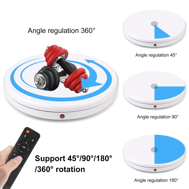 PULUZ 45cm Remote Control Adjusting Speed Rotating Turntable Display Stand, White, Load 100kg