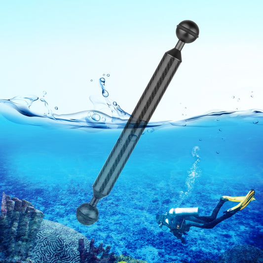 PULUZ 9 inch 23cm Length 20.8mm Diameter Dual Balls Carbon Fiber Floating Arm, Ball Diameter: 25mm, 9 inch Black
