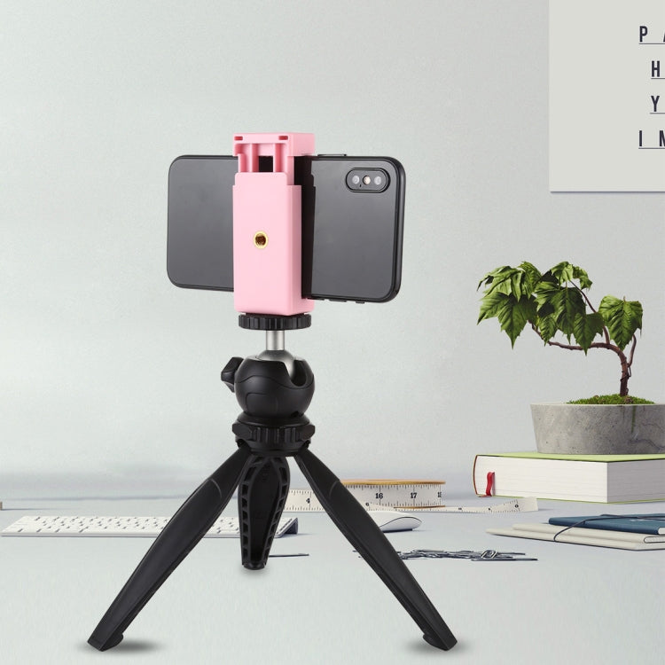 PULUZ Selfie Sticks Tripod Mount Phone Clamp with 1/4 inch Screw Holes & Cold Shoe Base