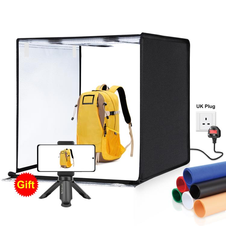 PULUZ Photo Studio Light Box Portable 60 x 60 x 60 cm Light Tent LED 5500K White Light Dimmable Mini 36W Photography Studio Tent Kit with 6 Removable Backdrops (Black Orange White Green Blue Red)