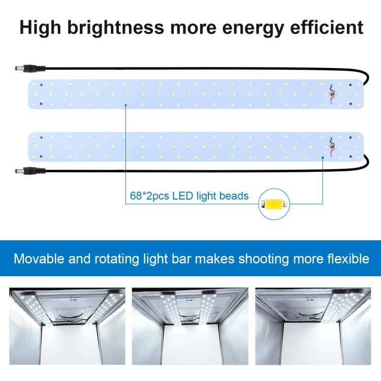 PULUZ Photo Studio Light Box Portable 60 x 60 x 60 cm Light Tent LED 5500K White Light Dimmable Mini 36W Photography Studio Tent Kit with 6 Removable Backdrops (Black Orange White Green Blue Red)