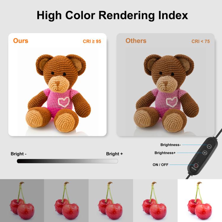 PULUZ Photo Studio Light Box Portable 60 x 60 x 60 cm Light Tent LED 5500K White Light Dimmable Mini 36W Photography Studio Tent Kit with 6 Removable Backdrops (Black Orange White Green Blue Red)