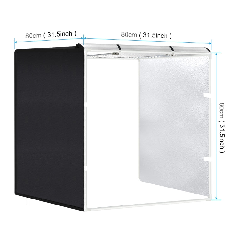 PULUZ 80cm Folding Portable 72W White Light Photo Lighting Studio Shooting Tent Box Kit with 3 Colors Black / White / Orange Backdrops