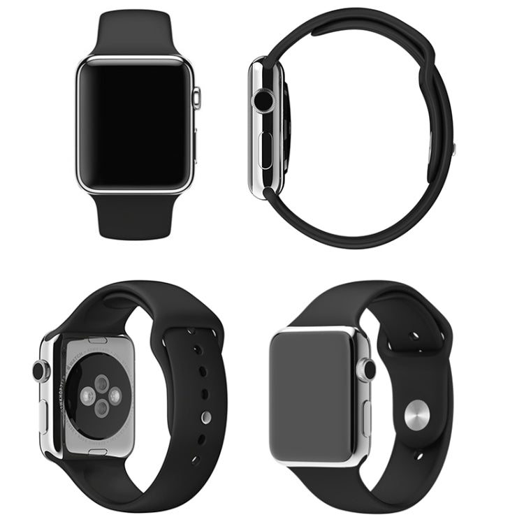 For Apple Watch Sport 42mm High-performance Longer Rubber Sport Watch Band with Pin-and-tuck Closure