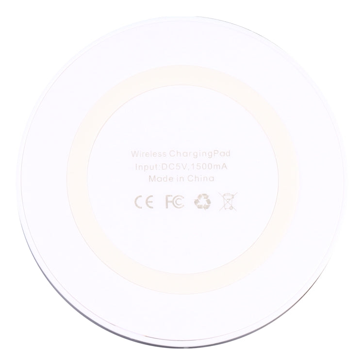 Universal QI Standard Round Wireless Charging Pad (White + Red)
