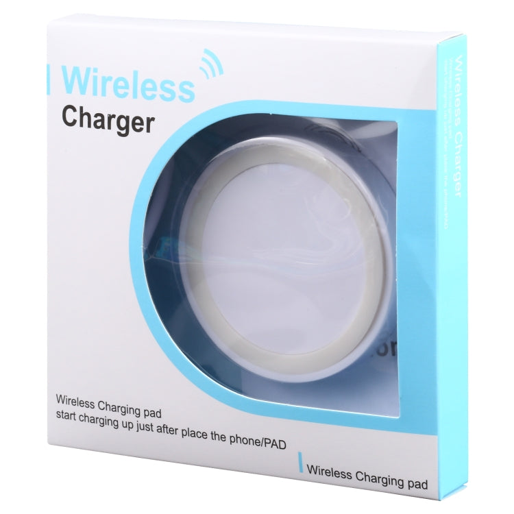 Universal QI Standard Round Wireless Charging Pad (White + Red)