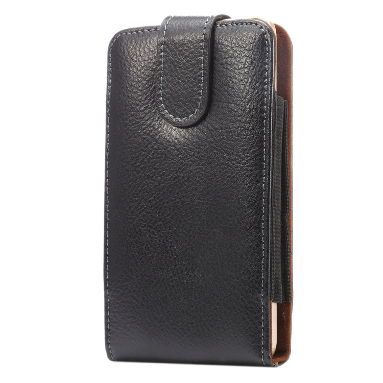 5.5 inch Litchi Texture Vertical Flip Upright Genuine Leather Case / Waist Bag with Rotatable Back Splint for Huawei P9 Plus & Honor 7i & Honor 6 Plus, Galaxy Note 3 & Note 2,
