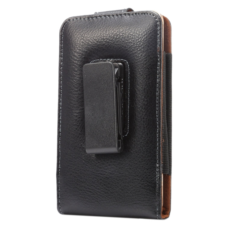 5.5 inch Litchi Texture Vertical Flip Upright Genuine Leather Case / Waist Bag with Rotatable Back Splint for Huawei P9 Plus & Honor 7i & Honor 6 Plus, Galaxy Note 3 & Note 2,