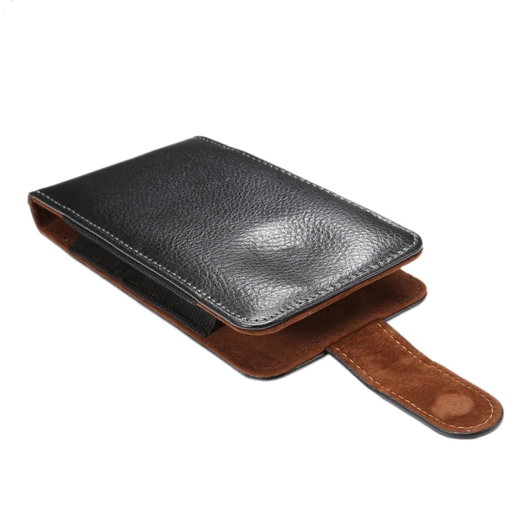 5.5 inch Litchi Texture Vertical Flip Upright Genuine Leather Case / Waist Bag with Rotatable Back Splint for Huawei P9 Plus & Honor 7i & Honor 6 Plus, Galaxy Note 3 & Note 2,