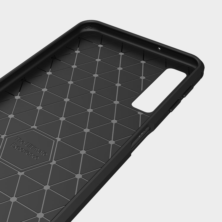 For Galaxy A7 (2018) / A750 Brushed Carbon Fiber Texture TPU Shockproof Anti-slip Soft Protective Back Cover Case, For Galaxy A7 (2018)