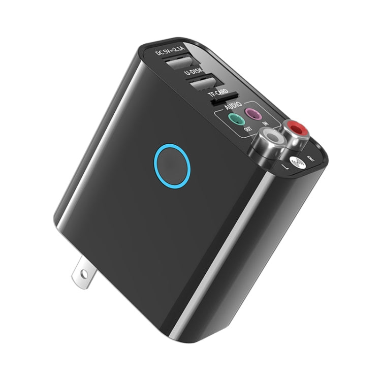 K16 2 in 1 3.5mm AUX + RAC Dual Output Plug-in Bluetooth 5.0 Audio Transmitter Receiver with Remote Control, US Plug