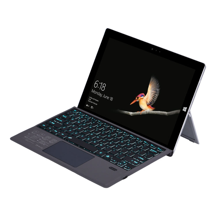 1089D-C For Microsoft Surface pro3 / pro4 / pro 2017 / pro6 / pro7 Universal Magnetic Adsorption Bluetooth 3.0 Keyboard Holster with Colorful Backlight