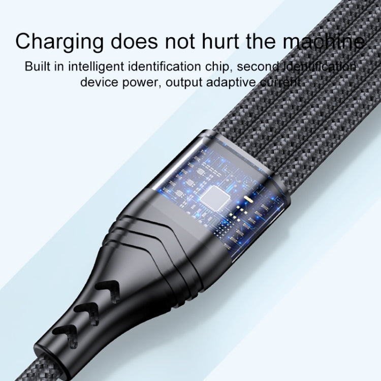 4 in 1 66W 6A USB to 8 Pin + Micro USB + Dual USB-C / Type-C Fast Charging Data Cable, Cable Length: 1.2m