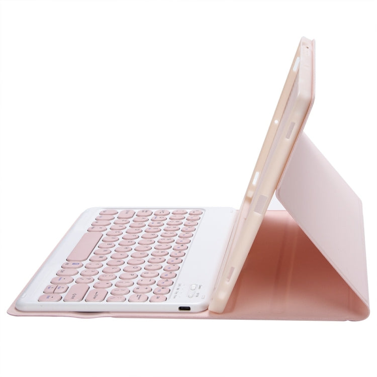 For iPad 11 2025 / 10th Gen 10.9 2022 YA10B Lambskin Texture Bluetooth Keyboard Leather Tablet Case with Pen Slot, YA10B