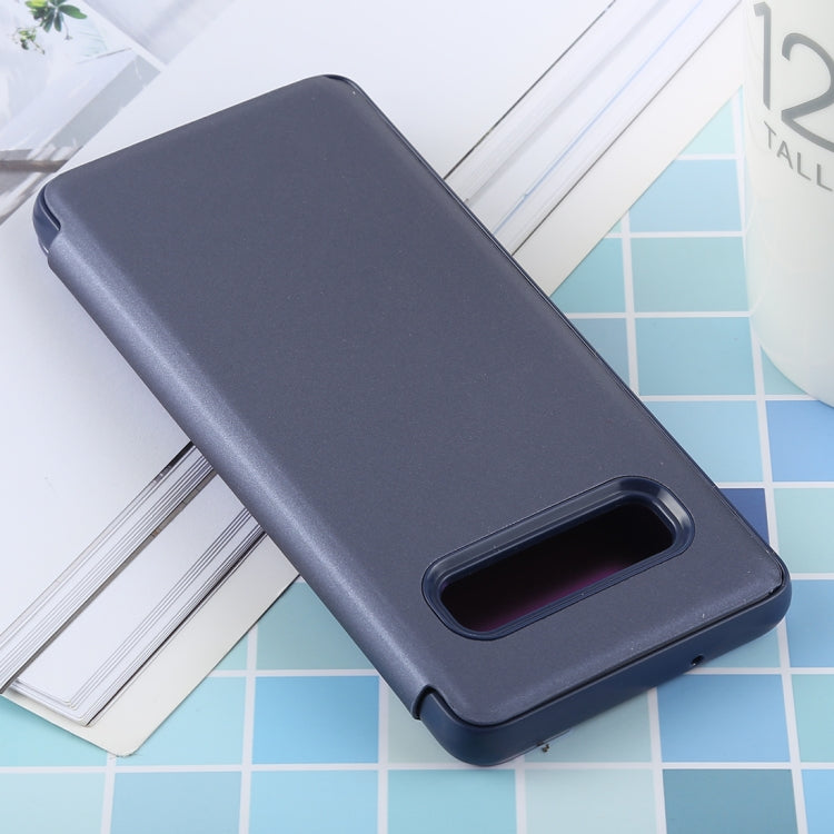 PU Electroplating Mirror Horizontal Flip Leather Case for Galaxy S10, with Holder, For Galaxy S10