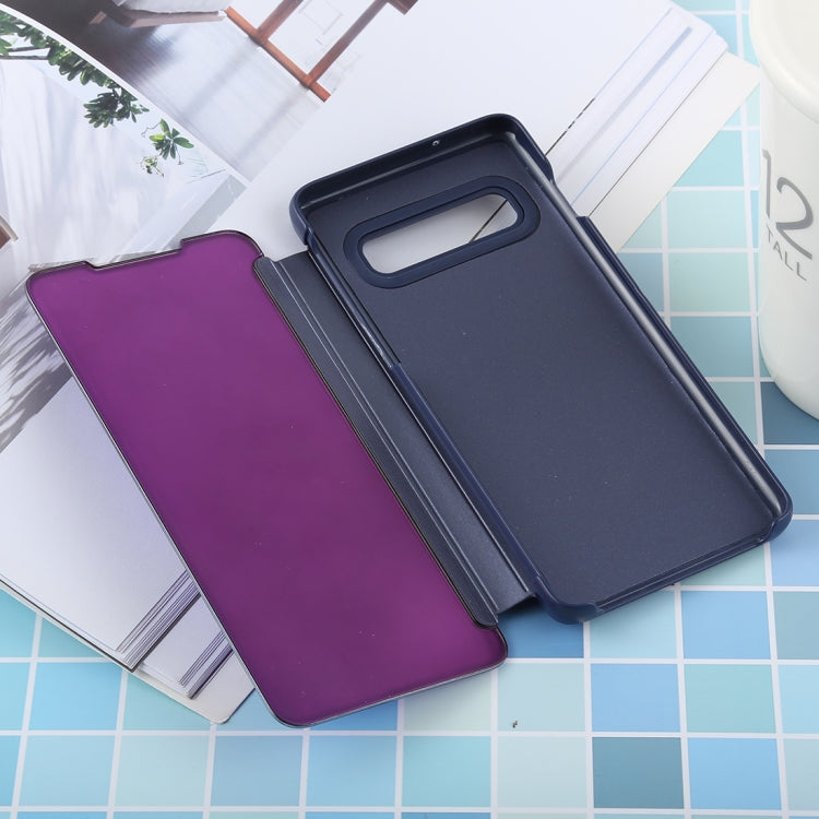PU Electroplating Mirror Horizontal Flip Leather Case for Galaxy S10, with Holder, For Galaxy S10