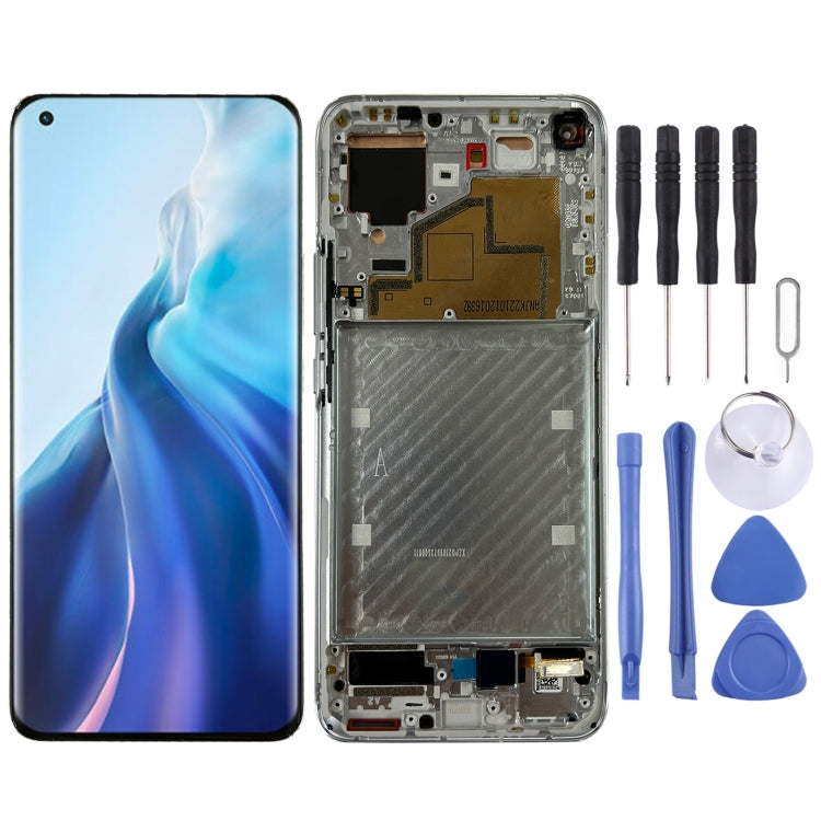 Original LCD Screen and Digitizer Full Assembly with Frame for Xiaomi Mi 11 M2011K2C, M2011K2G
