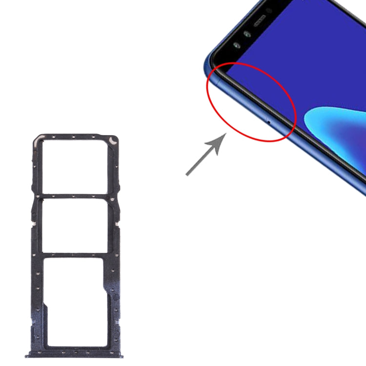SIM Card Tray + SIM Card Tray + Micro SD Card Tray for Huawei Y9 (2018), For Huawei Y9 (2018)