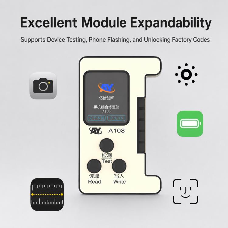 AY A108 Multi-function Dot Matrix Battery Repair Programmer for iPhone 8-14 Pro Max