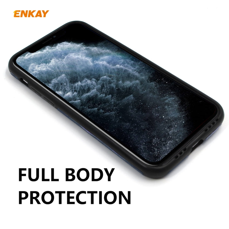 For iPhone 11 Pro Max ENKAY ENK-PC033 Business Series Denim Texture PU Leather + TPU Soft Slim Case Cover, For iPhone 11 Pro Max