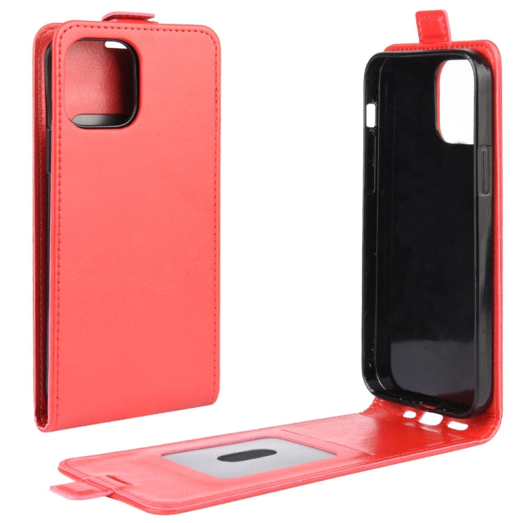 For iPhone 12 6.1 inch  R64 Texture Single Vertical Flip Leather Protective Case with Card Slots & Photo Frame, For iPhone 12 / 12 Pro
